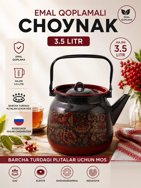 Чайник эмалированный, 3.5 л - 