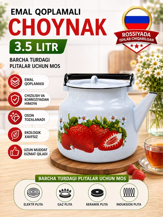 Чайник эмалированный, 3.5 л - 