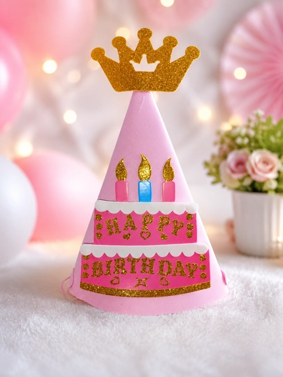 Праздничные шапочки на день рождение с надписью "Happy birthday"