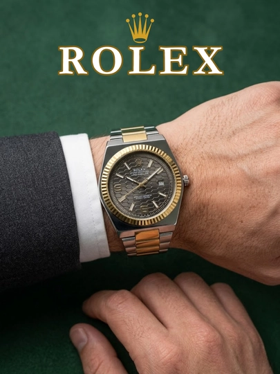 Мужские часы Rolex, мужские часы с кварцевым механизмом, в подарочной коробке — WTCLINE-ROLEXNEW1-ЧЕРНСТЕ