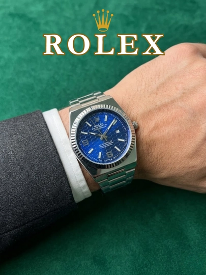 Мужские часы Rolex, мужские часы с кварцевым механизмом, в подарочной коробке — WTCLINE-ROLEXNEW1-СИНИЙ