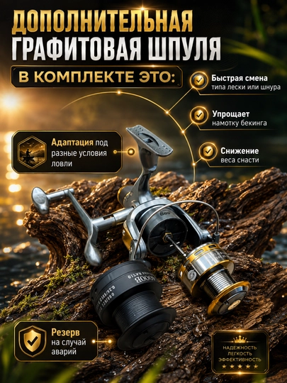 Baliq ovlash g'altagi leska bilan, qarmoq uchun, spinning