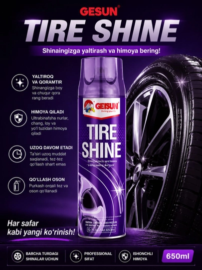Чернитель шин,Полироль для шин,Tire Shine,Средство для шин,Getsun Tire Shine,Полировка шин — CARLUX7-GETSUNSPRAY-АМЕТИС
