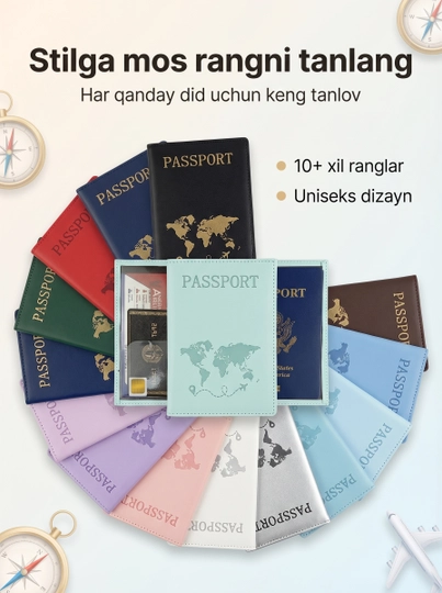 Обложка для загранпаспорта, универсальная, из эко-кожи Passport Cover
