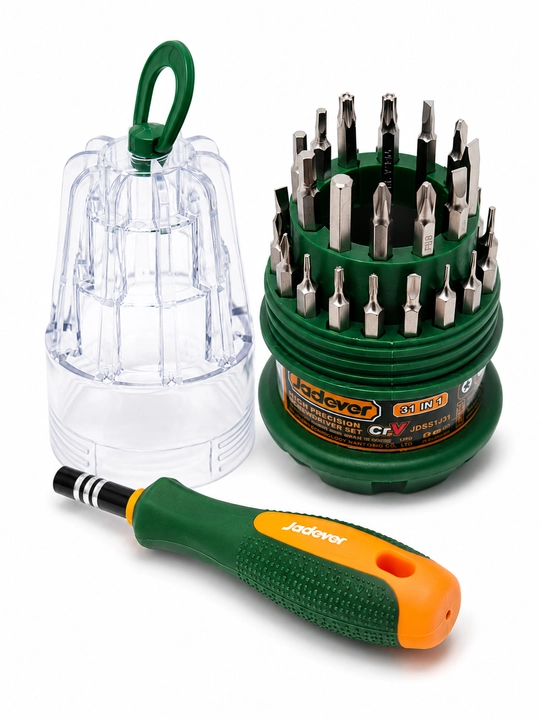 Набор отвёрток JADEVER JDSS1J31, 31-в-1, CR-V, 30 бит: SL/PH/Torx/H/Y/U, рукоятка