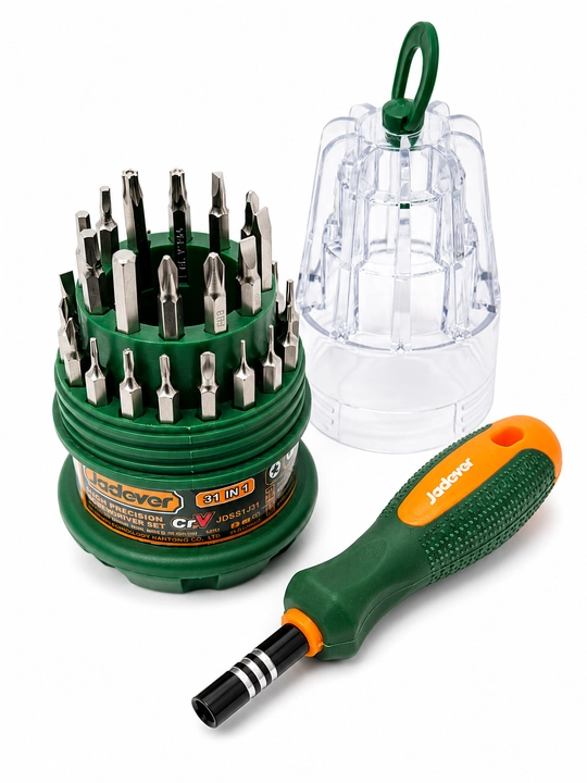 Набор отвёрток JADEVER JDSS1J31, 31-в-1, CR-V, 30 бит: SL/PH/Torx/H/Y/U, рукоятка