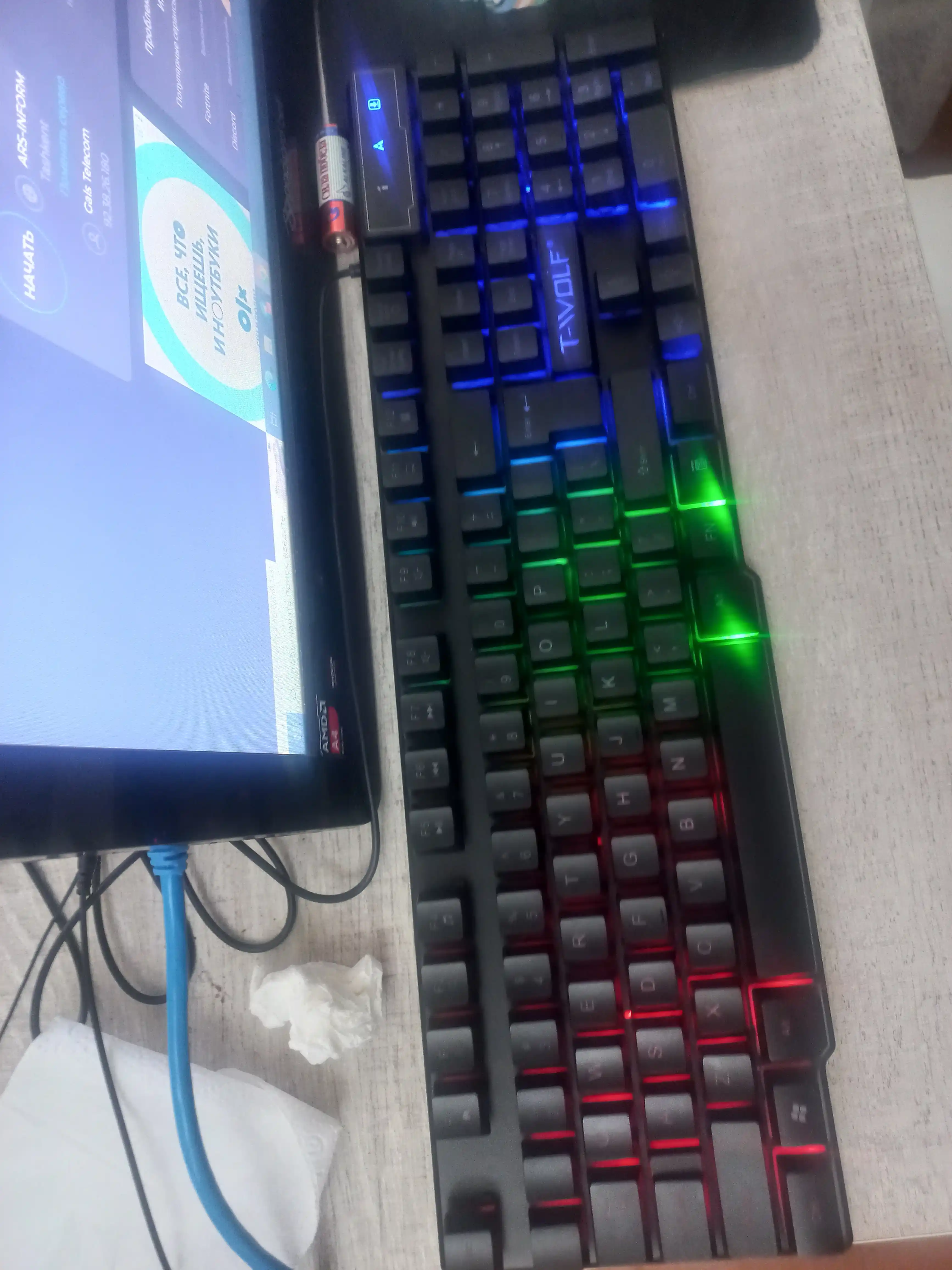 Игровая клавиатура и мышь T-wolf TF200, TF270, с RGB-подсветкой