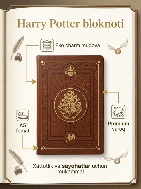 Garri Potter sehrli daftari, Hogwarts maktabi bloknoti, qaydlar va esdalik uchun daftar