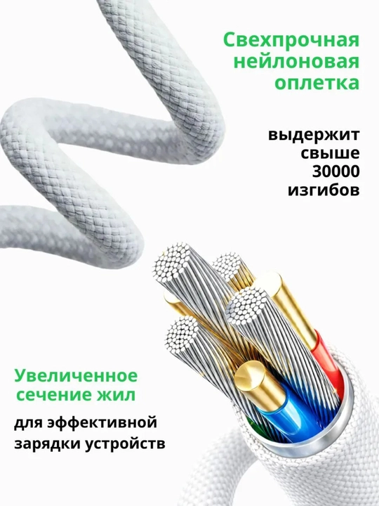 Зарядное устройство для iPhone, быстрая зарядка 35 Вт, с кабелем Type-C — Lightning