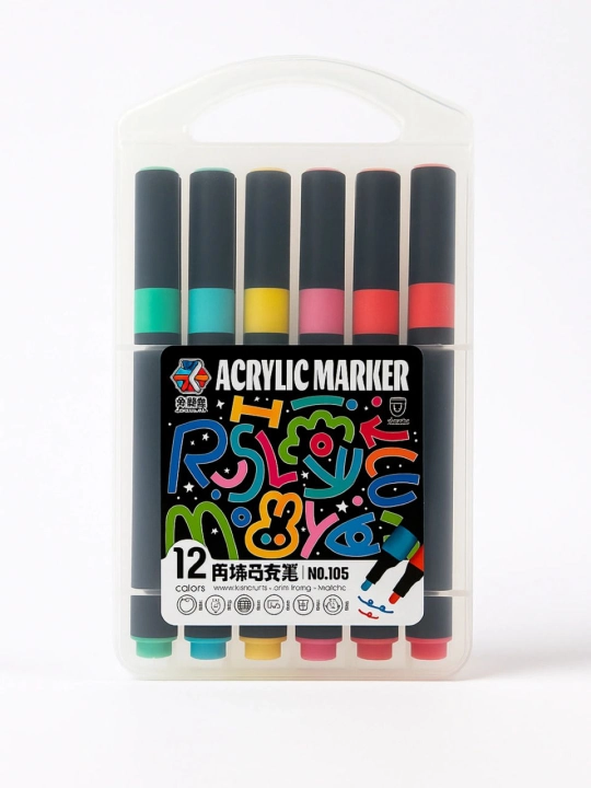 Flomasterlar Acrylic Marker 105, 12 rang