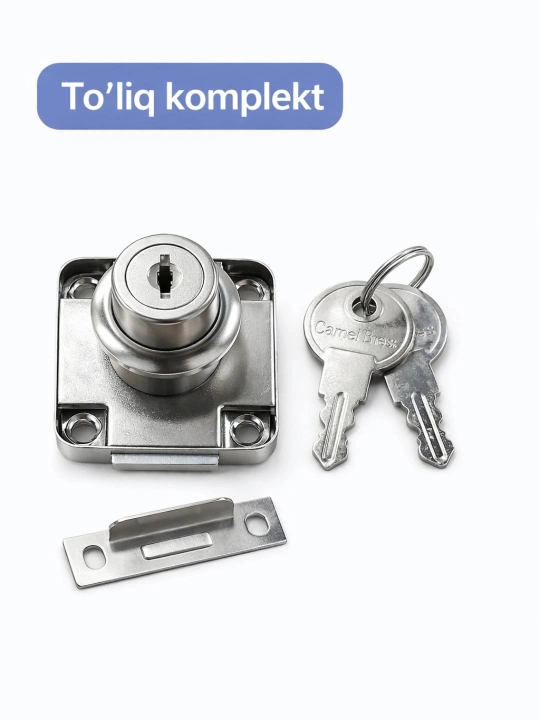 Замок для шкафа и ящика, металлический, с 2 ключами