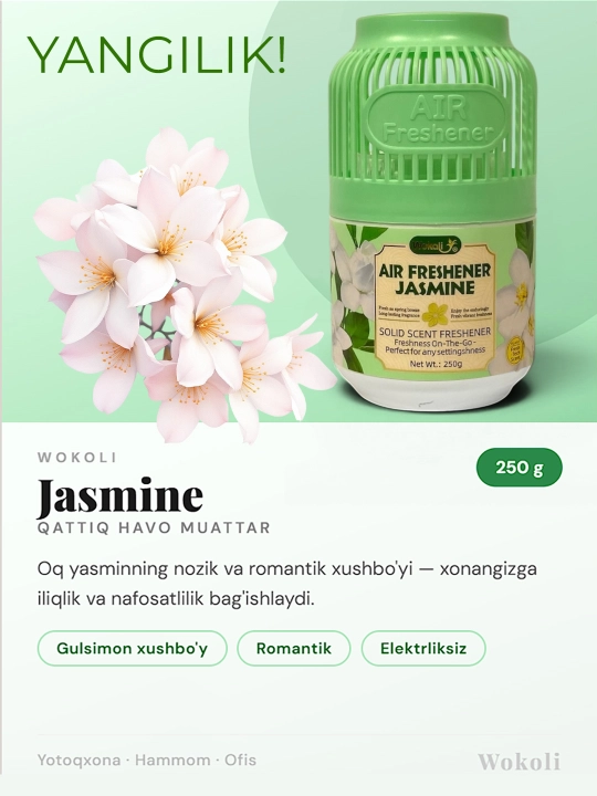 Wokoli Lavanda havo muattar 250g Uy, yotoqxona, ofis, hammom va avtomobil uchun - 