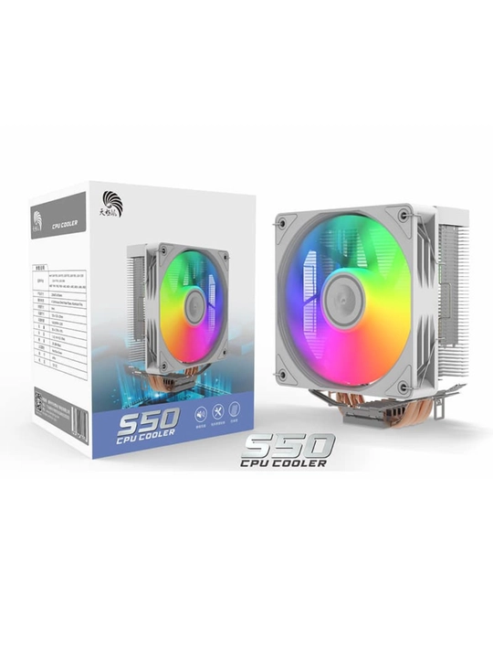 Кулер для процессора S50 с RGB-подсветкой для процессоров Intel и AMD.