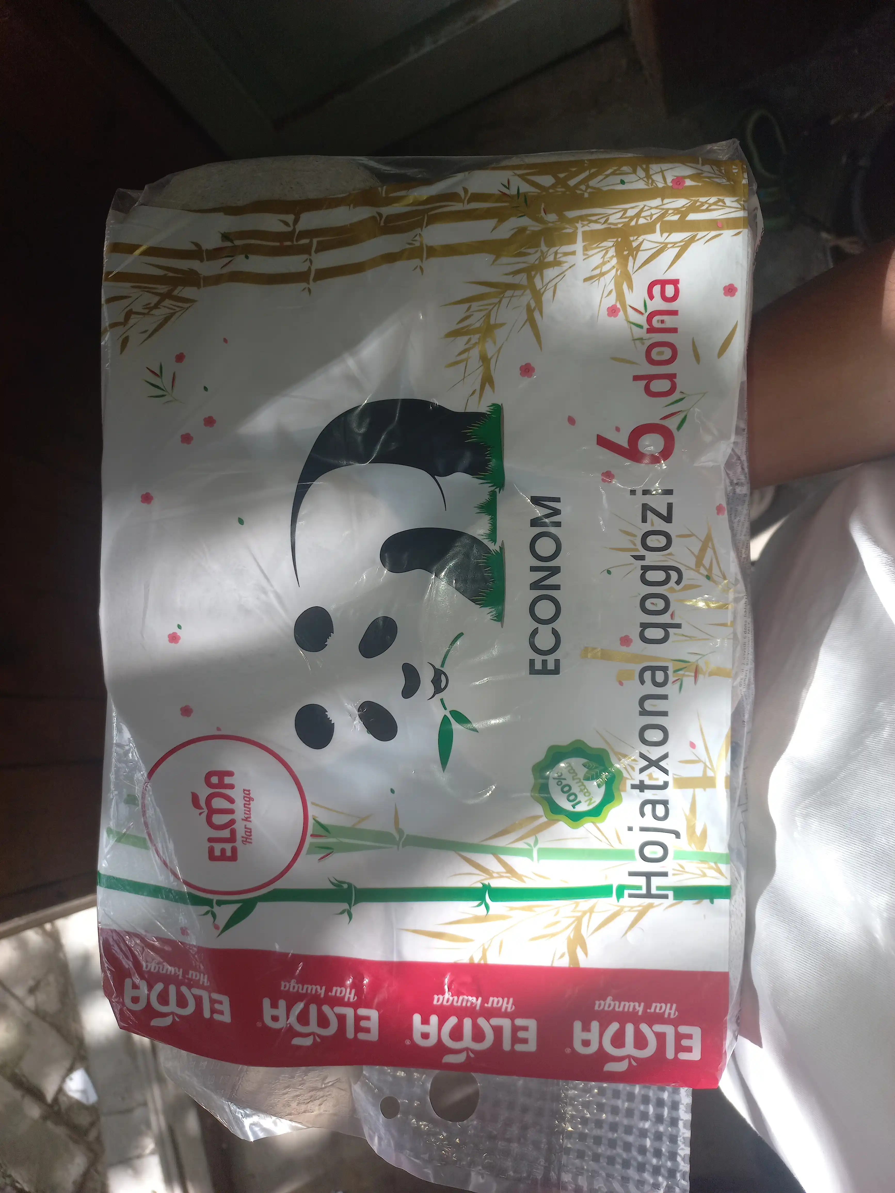 Tualet qog'ozi Elma, ikki qavatli, 6 dona