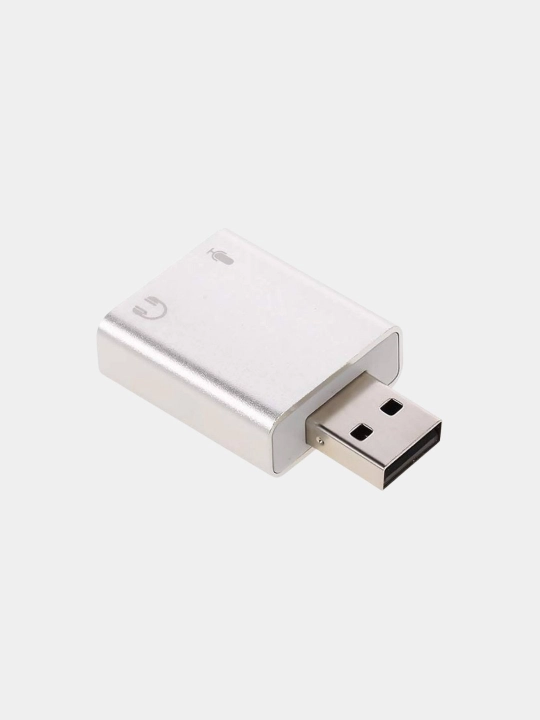 3D Sound tashqi USB ovoz kartasi, metall korpusli