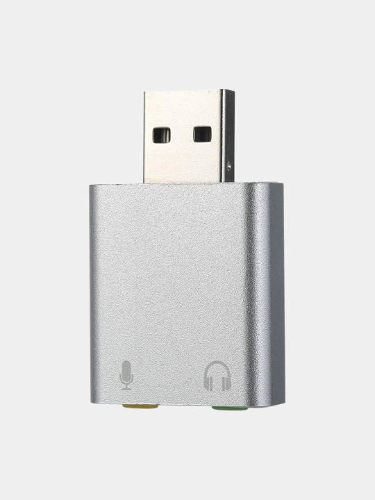 3D Sound tashqi USB ovoz kartasi, metall korpusli