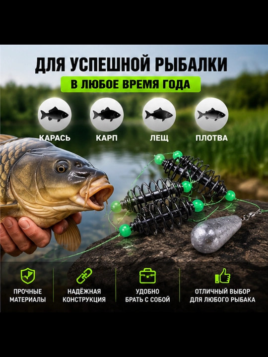 Кормушка для рыбалки пружина WPE монтаж убийца карася для донной ловли