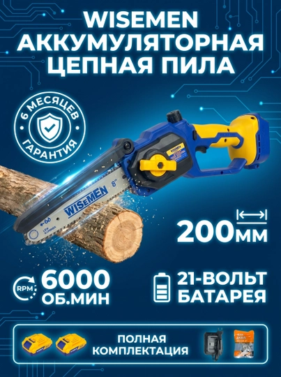 Аккумуляторная цепная пила, 200 мм — ELTNUM-SHOHARRA508