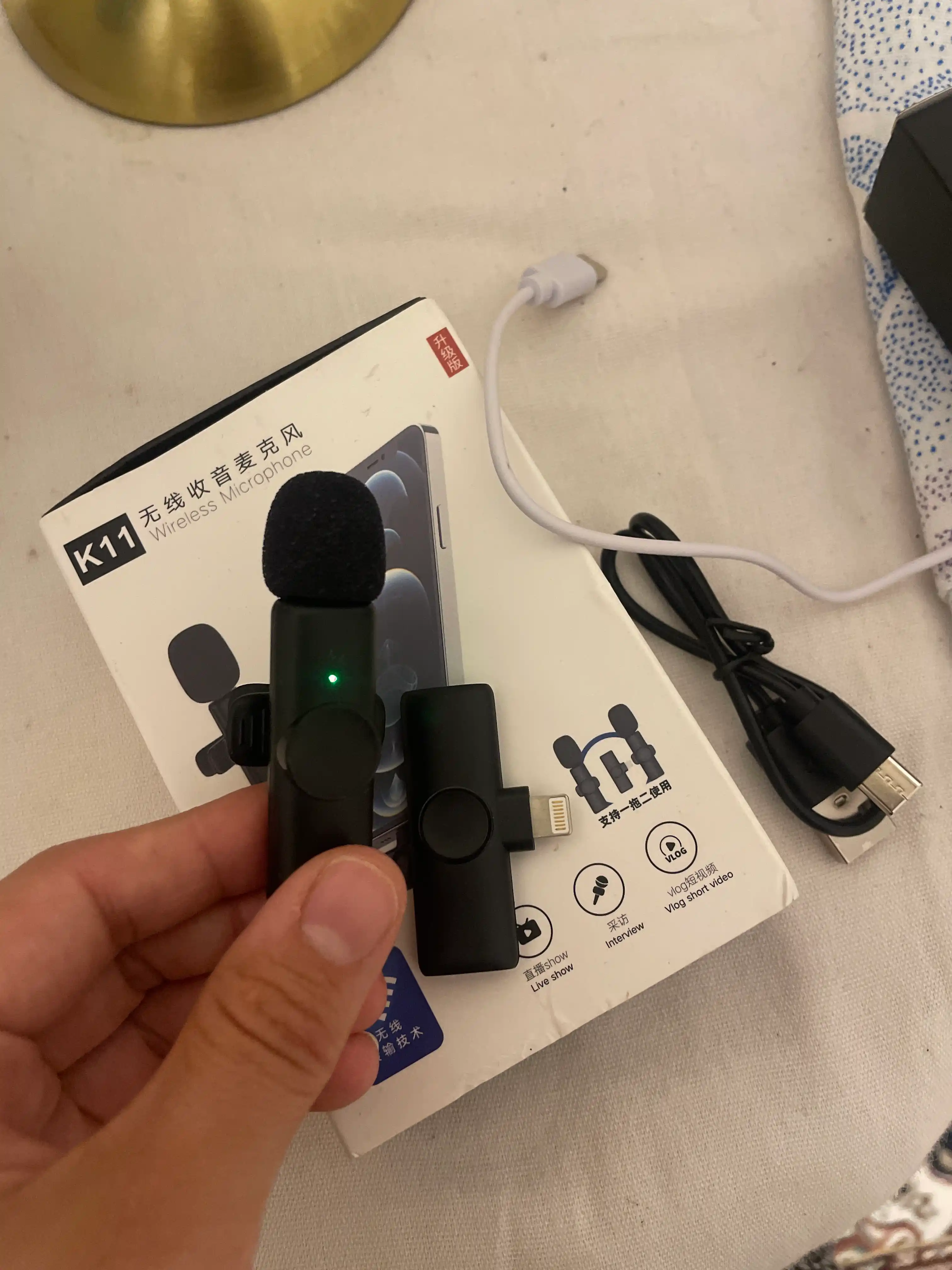 Simsiz petlichka mikrofon telefon uchun, iPhone va Android uchun, AAA