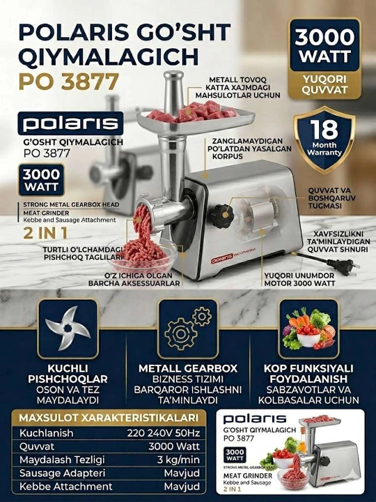 Go'sht qiymalagichi POLARIS