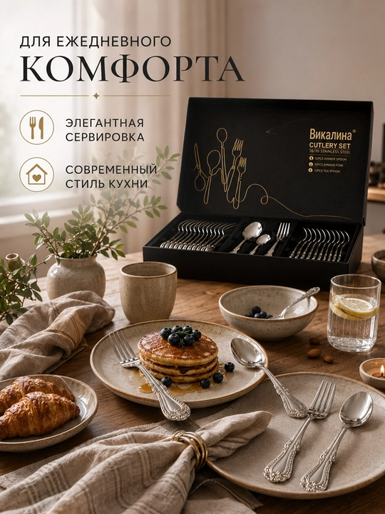 Набор столовых приборов, на 36 предметов, Vicalina