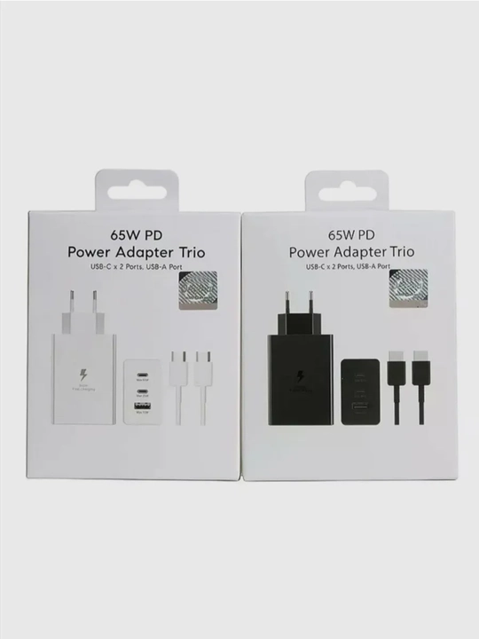 Быстрое зарядное устройство Samsung 65W PD Power Adapter Trio с кабелем Type-C - Type-C - 
