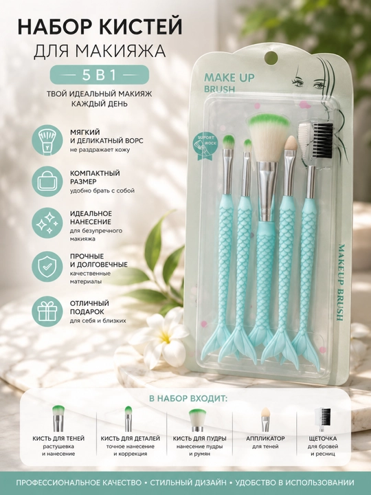 Набор кистей для макияжа, Make up Brush, 5 шт - 
