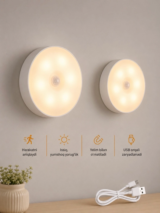 Ko‘chma yopishqoq LED yoritgich, Harakat sensoriga ega LED chiroq