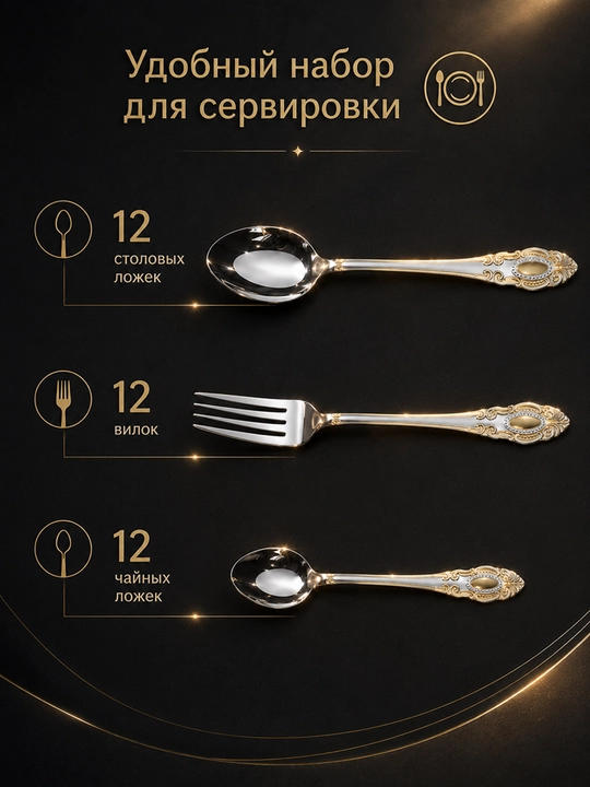 Набор столовых приборов, на 36 предметов, Vicalina