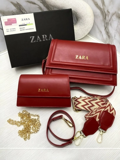 Сумка комплект в стиле Zara для женщин — 2309200-ZARA120-КРАСН