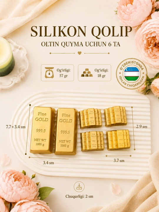 Oltin quymasi silikon qolipi