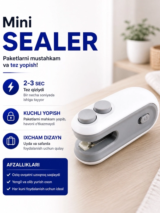 Mini Sealer– Portativ paket yopuvchi (termoyopishtirgich) - 