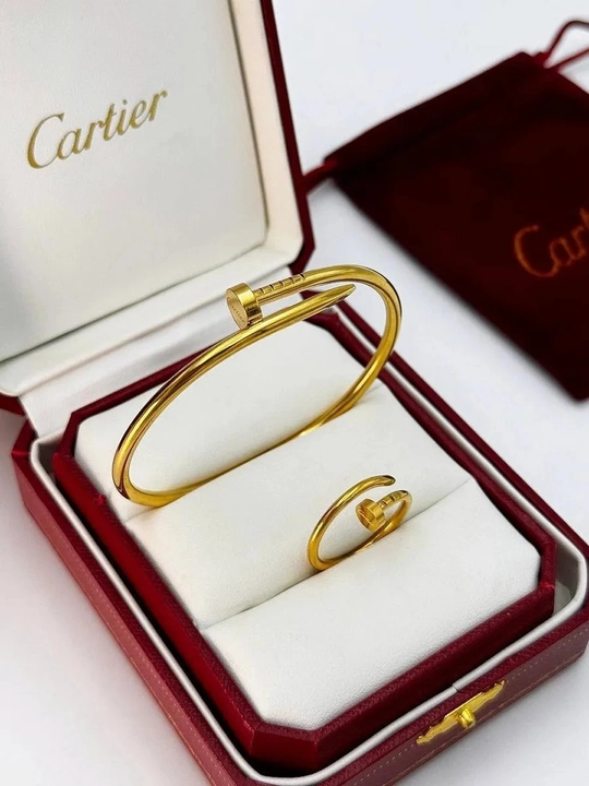 Браслет и кольцо комплект "Stainless Steel", женская бижутерия, в стиле cartier - 