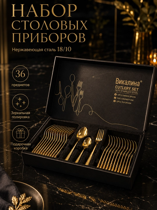 Набор столовых приборов, на 36 предметов, Vicalina