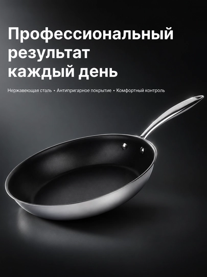Сковорода с тефлоновым покрытием из нержавеющей стали