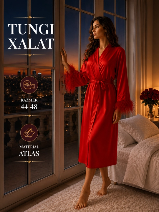Ayollar penyuari, atlas xalat, uy va uyqu uchun tungi kiyim - 
