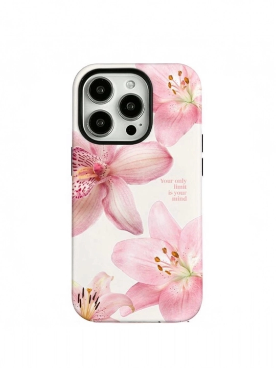 Мягкий силиконовый чехол с цветочным рисунком для iPhone 15, 17 Pro Max - 