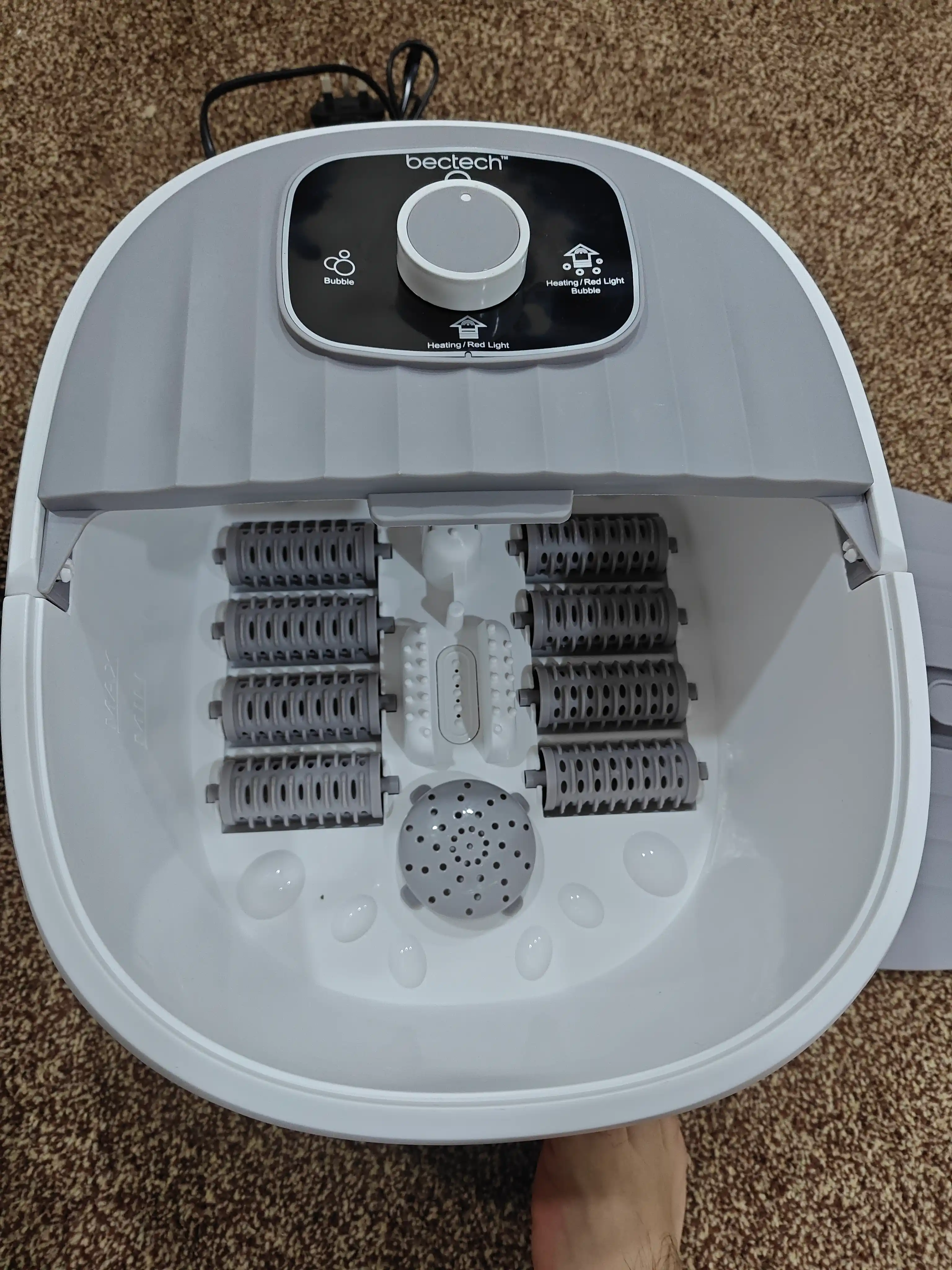 BECTECH gidro massajli oyoq massajeri isitish va vibratsiyali elektr foot spa massager
