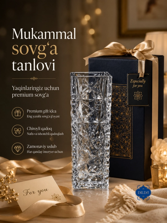Ваза стеклянная для цветов, декоративная ваза для интерьера –  минимализм, белый и чёрный