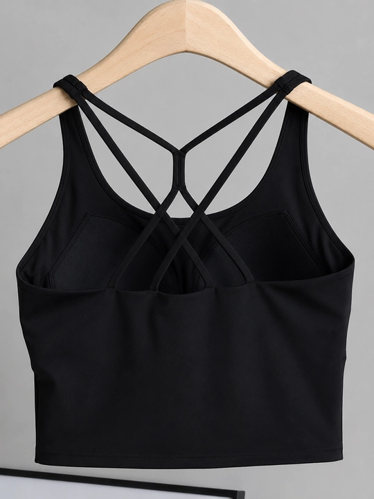 Sport top ayollar uchun ichki chashkali, fitness, yoga, yugurish va trening uchun