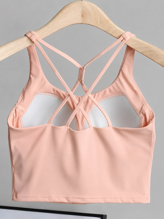 Sport top ayollar uchun ichki chashkali, fitness, yoga, yugurish va trening uchun