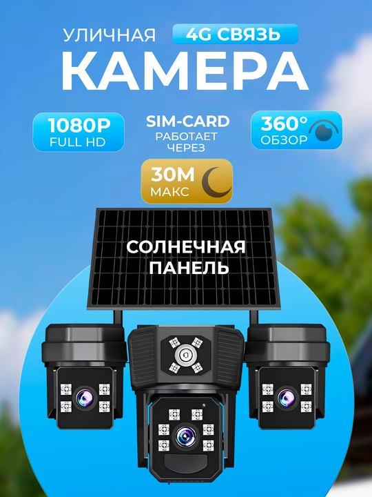 Камеры видеонаблюдения, работающие от солнечной панели и оснащенные SIM-картой;
