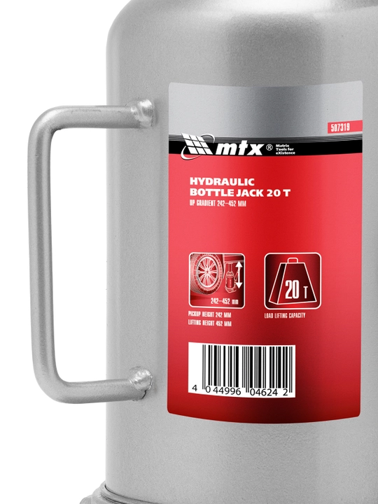 MTX butilkali gidravlik domkrat, 20 tonna, ko‘tarish soati 242-452 mm, 507319