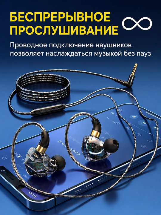 Проводные наушники с микрофоном,3,5 мм,typec, басы, Hi-Fi, для музыки и игр, телефона и ПК