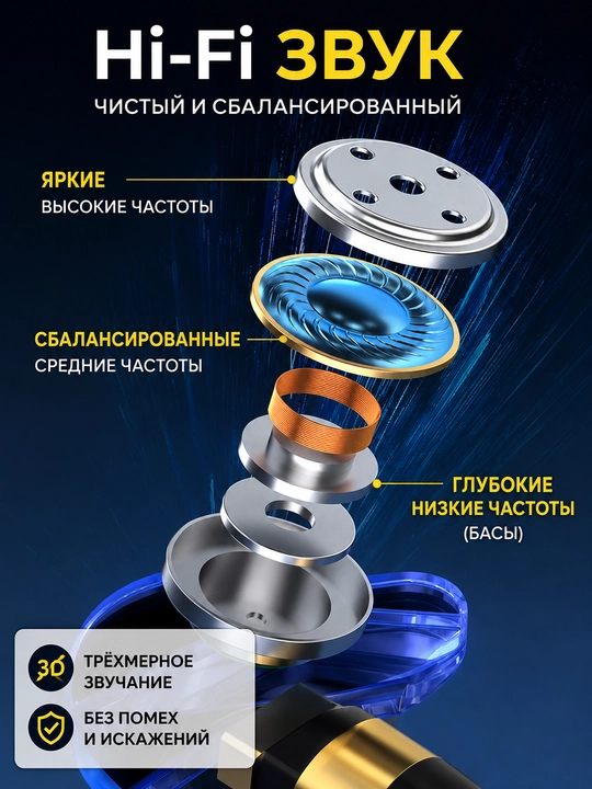 Проводные наушники с микрофоном,3,5 мм,typec, басы, Hi-Fi, для музыки и игр, телефона и ПК