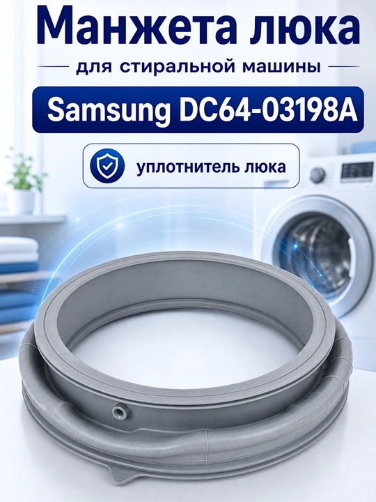 Манжет (уплотнитель) люка Samsung DC64-03198A для стиральной машины, 30.5 / 39.5 см - 