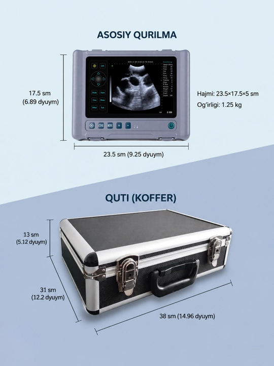 T1 Veterinariya UZI Apparati — Rektalni Universal Zondli Professional Ultrasound Scanner