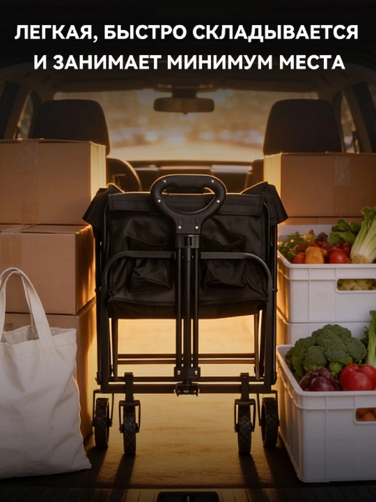 Yig‘iladigan kemping aravachasi – piknik va sayohatlar uchun mo‘ljallangan