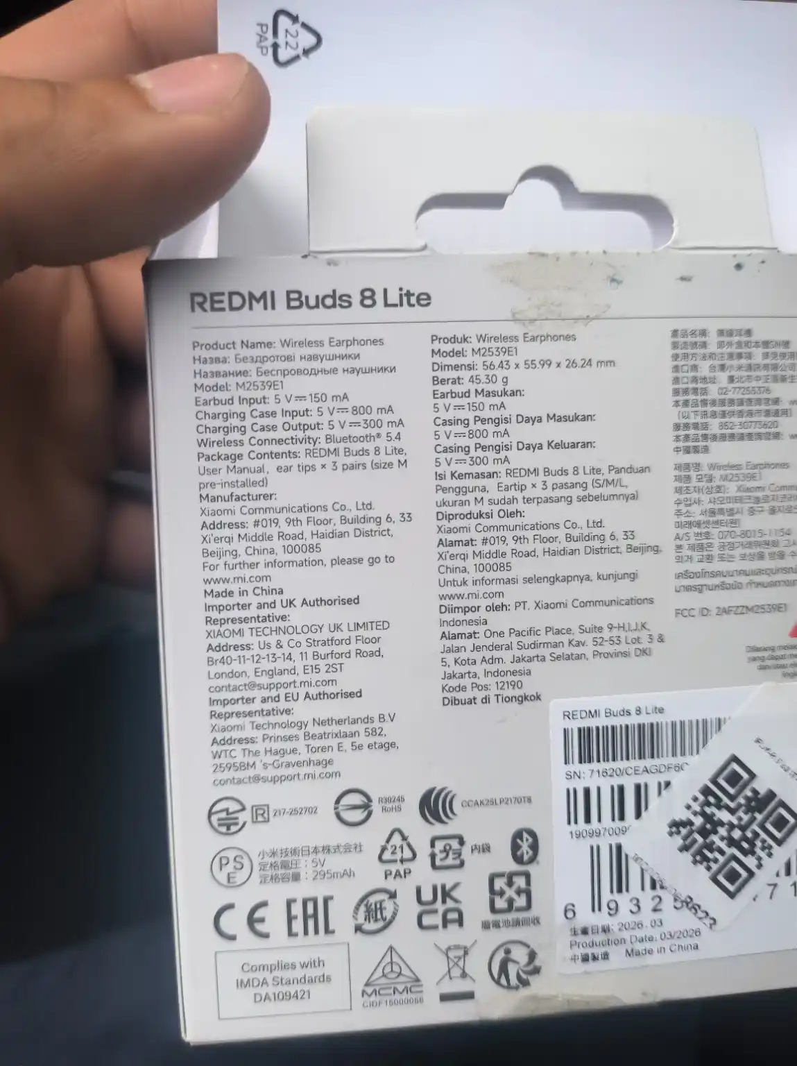 Беспроводные наушники Redmi Buds 8 Lite, с шумоподавлением ANC, глобал, Андроид и iOs