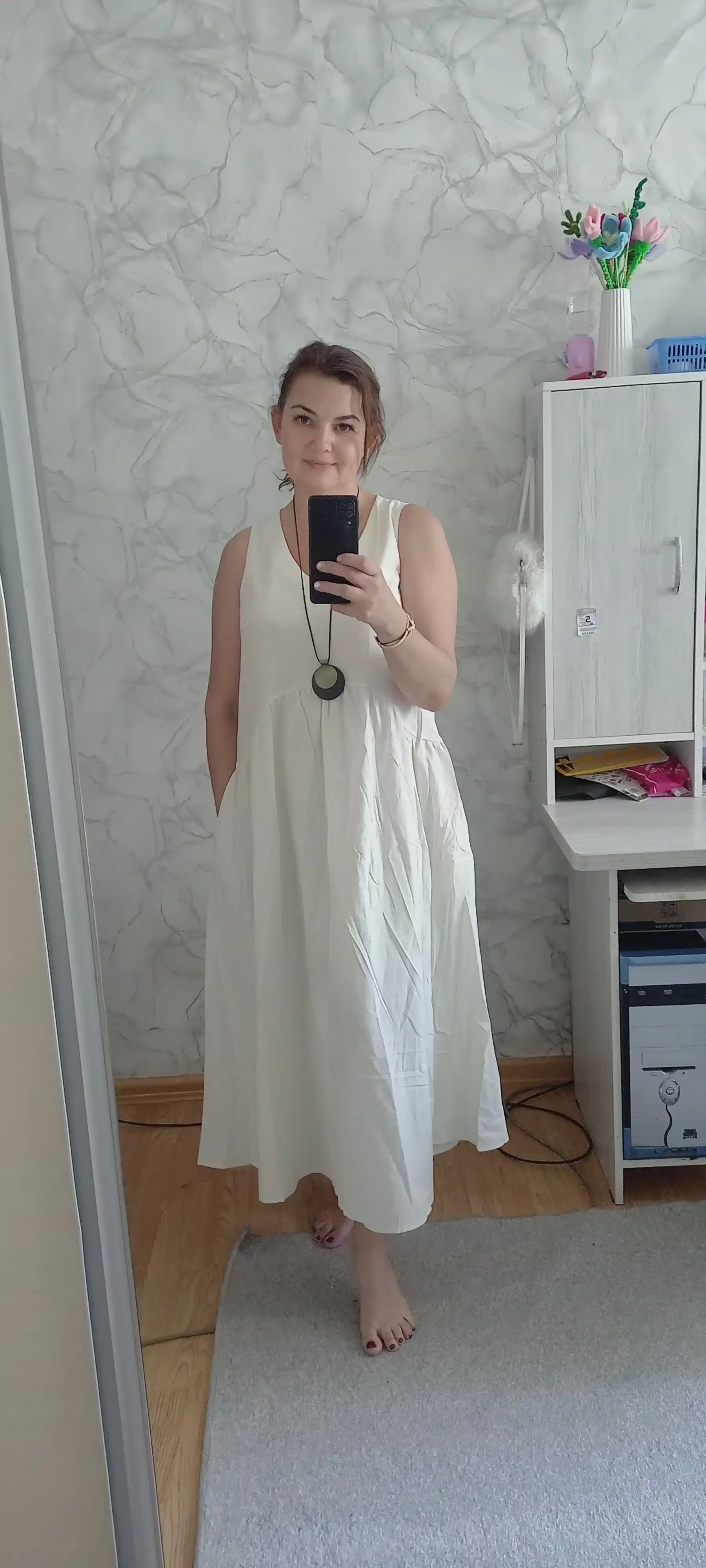 Yozgi  sarafan ayollar uchun, zig‘ir — ELLY FASHION